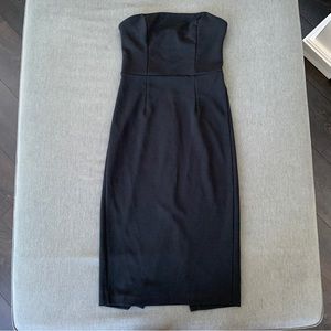 3 for $15 | Black Bodycon Strapless Midi Dress